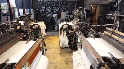 Vävfabriksmuseum på Manufaktura-området.