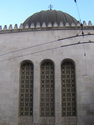 Synagoga i de judiska kvarteren, Budapest.