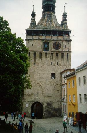 Sighişoara: Turnul cu ceas (tyska: Stundenturm), ”Tidstornet”.